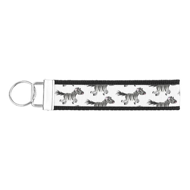 Llavero De Pulsera Ilustracion de personalizado de zebra graciosa (Llaves lado izquierdo)