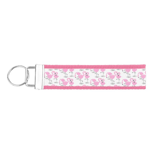 Llavero De Pulsera Ilustracion de trío de flamingo rosado (Llaves lado izquierdo)