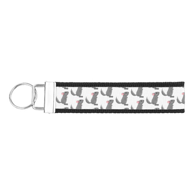 Llavero De Pulsera Ilustracion personalizado chinchilla gris suave (Llaves lado izquierdo)