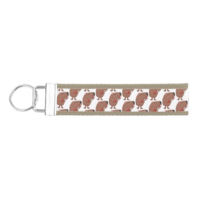 Llavero De Pulsera Ilustracion personalizado de capybara ukulele cant (Llaves lado izquierdo)