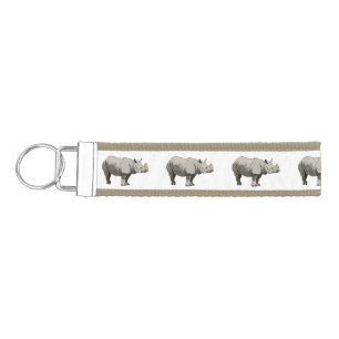 Llavero De Pulsera Ilustracion personalizado de Javan rhinoceros