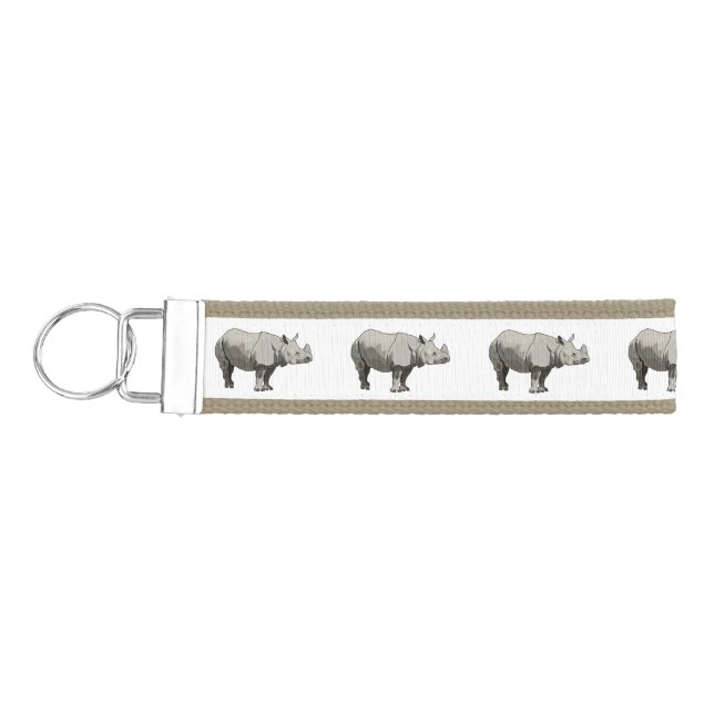 Llavero De Pulsera Ilustracion personalizado de Javan rhinoceros (Llaves lado izquierdo)