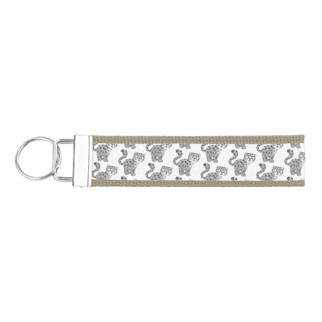 Llavero De Pulsera Ilustracion personalizado de leopardo de las nieve (Llaves lado izquierdo)