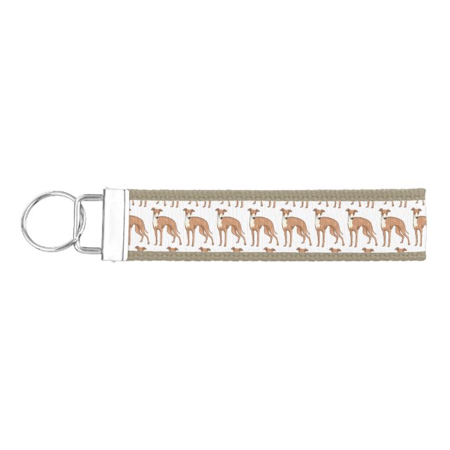 Llavero De Pulsera Ilustracion personalizado de perro de Greyhound (Llaves lado izquierdo)