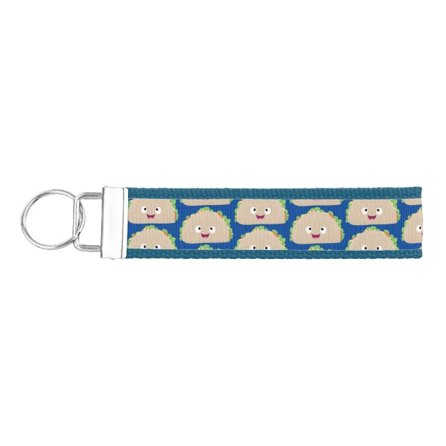 Llavero De Pulsera Ilustracion personalizado de taco alegre sonriente (Llaves lado izquierdo)