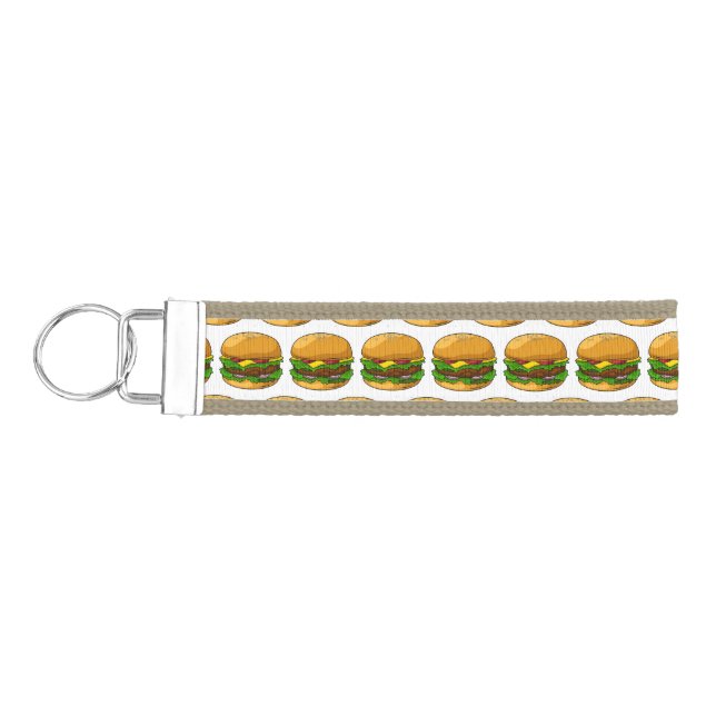 Llavero De Pulsera Ilustracion personalizado Hamburger (Llaves lado izquierdo)