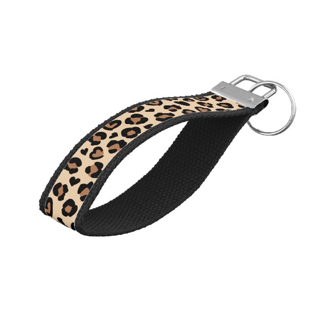 Llavero De Pulsera Impresión animal, leopardo marrón, puntos de chita (Angulado hacia arriba)