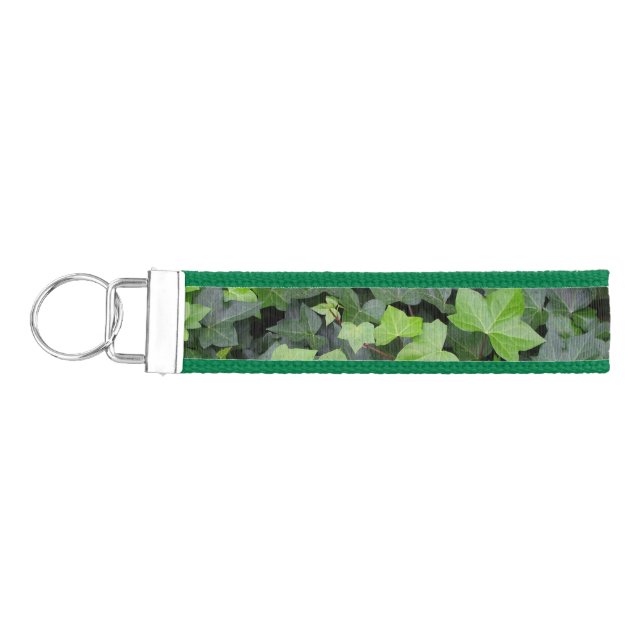 Llavero De Pulsera Impresión botánica de marfil verde (Llaves lado izquierdo)