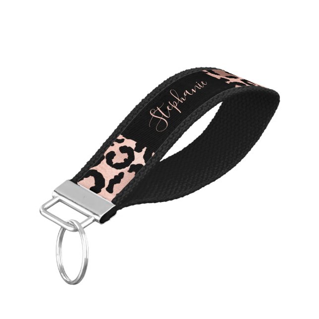 Llavero De Pulsera Impresión personalizada de leopardo de Relieve met (Angulado hacia abajo)