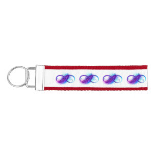 Llavero De Pulsera Infinito con plumas púrpura