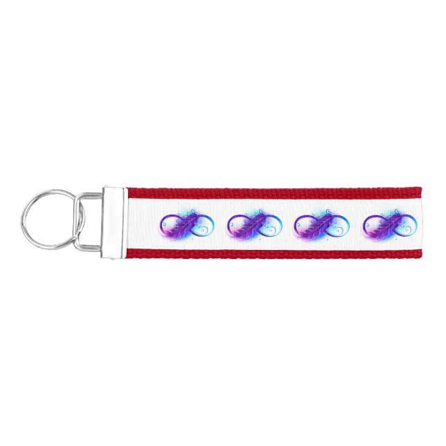 Llavero De Pulsera Infinito con plumas púrpura (Llaves lado izquierdo)