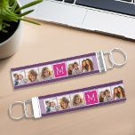 Llavero De Pulsera Instagram de Berry y Orquídea 5 Monograma de Colla<br><div class="desc">Usa cinco fotos cuadradas para crear un regalo único y personal. O puedes mantener al cachorro hipster y hacer un keepsake de moda. Si necesita ajustar las imágenes,  haga clic en la herramienta personalizar para realizar cambios.</div>