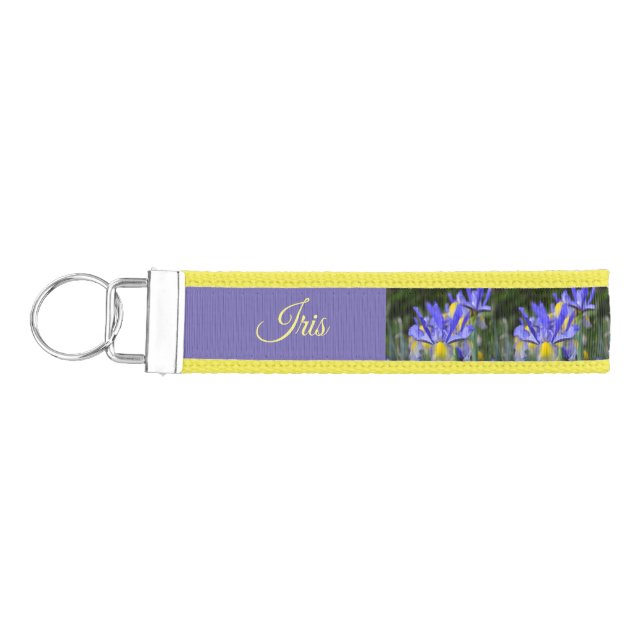 Llavero De Pulsera Iris morado y amarillo *Personalizado* (Llaves lado izquierdo)