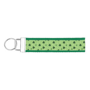 Llavero De Pulsera Keychain de la muñeca del patrón Shamrock