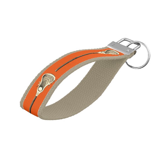 Llavero De Pulsera Keychain de la muñeca deportiva de Lacrosse (Angulado hacia arriba)