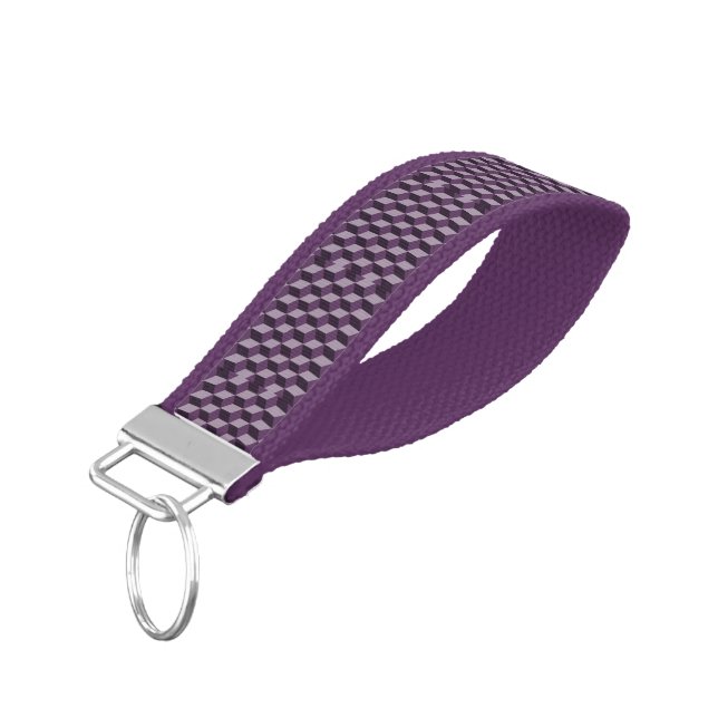Llavero De Pulsera Keychain (Wol) - Bloques en tonos púrpura (Angulado hacia abajo)