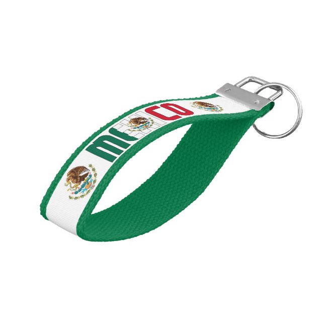 Llavero De Pulsera La bandera de México cautiva a patriótico (Angulado hacia arriba)