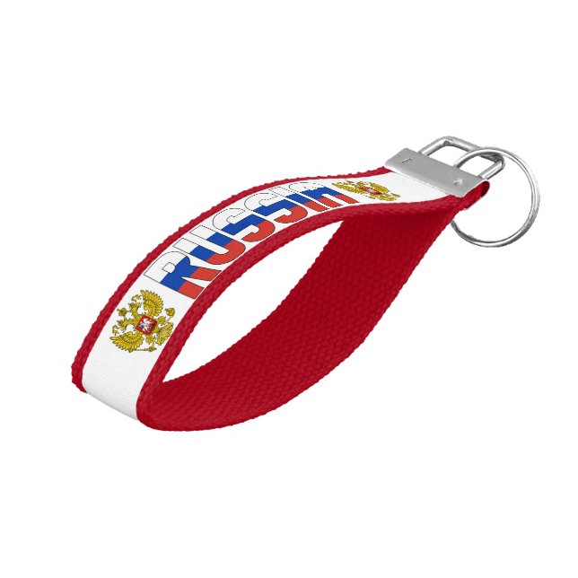 Llavero De Pulsera La bandera de Rusia cautiva a patriotas (Angulado hacia arriba)