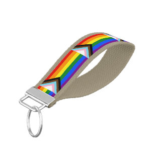 Llavero De Pulsera La Bandera del Orgullo del Progreso de SlipperyJoe