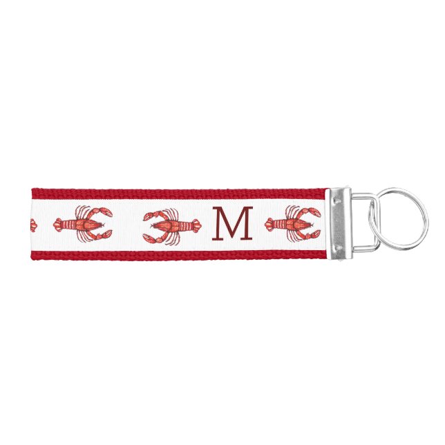 Llavero De Pulsera Louisiana Cajun Crawfish | Monograma (Llaves derecha)