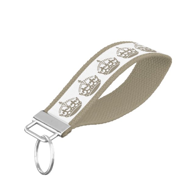 LLAVERO DE PULSERA MANTENER LA CALMA TAN CROWN PATTERN (Angulado hacia abajo)