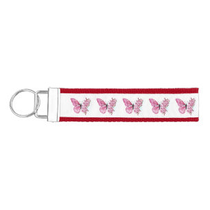 Llavero De Pulsera Mariposa de flores con Sakura rosa