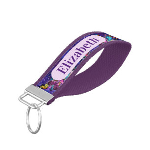 Llavero De Pulsera mariposas Purpurinoso personalizadas