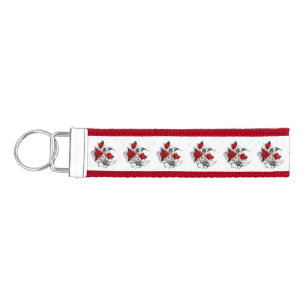 Llavero De Pulsera Media luna mecánica con rosas rojas