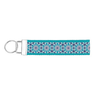 Llavero De Pulsera Modelo abstracto en azul y gris