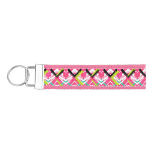 Llavero De Pulsera Modelo de zigzag rosado dibujado mano