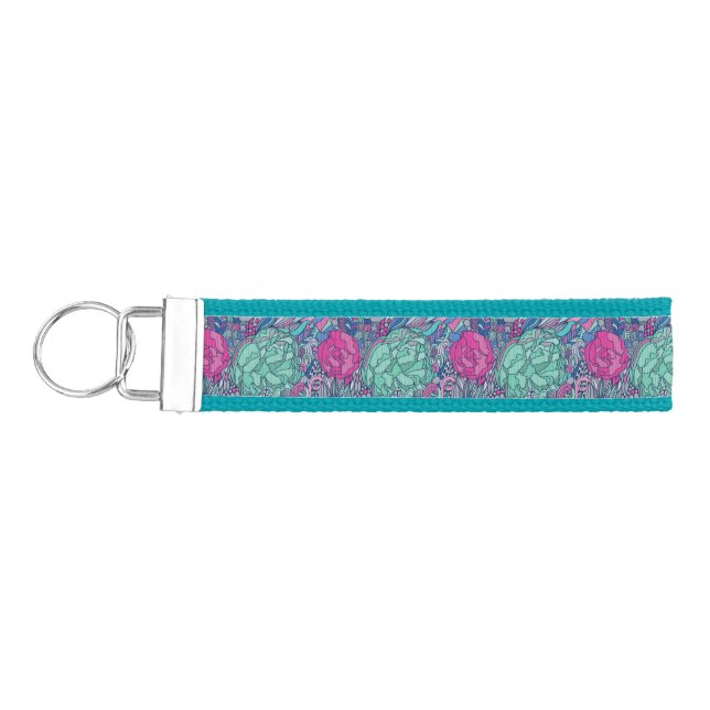 Llavero De Pulsera Modelo floral colorido del Doodle (Llaves lado izquierdo)