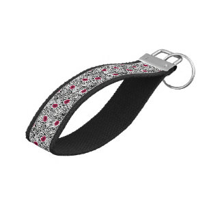 Llavero De Pulsera Modelo moderno de los labios B&W del lápiz labial
