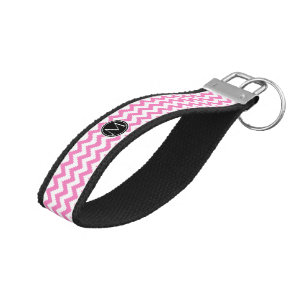 Llavero De Pulsera Modelo rosado persa con el monograma