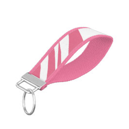 Llavero De Pulsera Moderna Moda Rosa Y Blanca