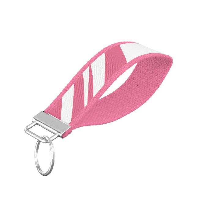 Llavero De Pulsera Moderna Moda Rosa Y Blanca