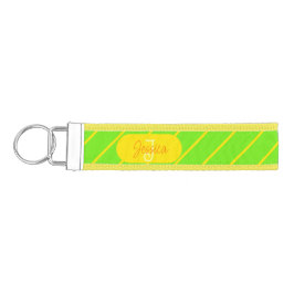 Llavero De Pulsera Moderna plantilla de monograma de nombre amarillo 