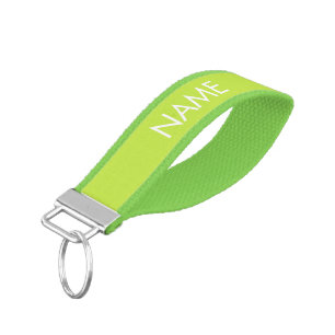 Llavero De Pulsera monograma de texto con nombre personalizado verde 