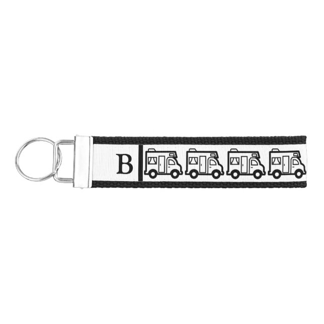 Llavero De Pulsera Monograma del patrón de caravana quirky (Llaves lado izquierdo)