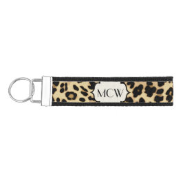 Llavero De Pulsera Monogramado de impresión Sassy Leopard