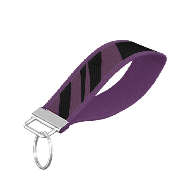 Llavero De Pulsera Morado Y Moderno Negro De Moda (Angulado hacia abajo)