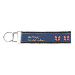 Llavero De Pulsera Naranja de mariposas negro rosado personalizado
