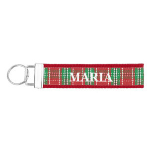 Llavero De Pulsera Navidades Rustic Red Holiday Plaid Farmhouse