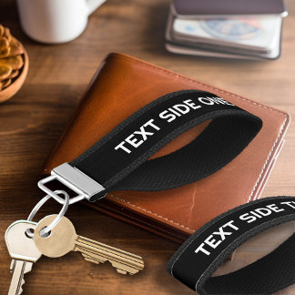 Llavero De Pulsera Negro Crear el propio - 2 líneas de texto