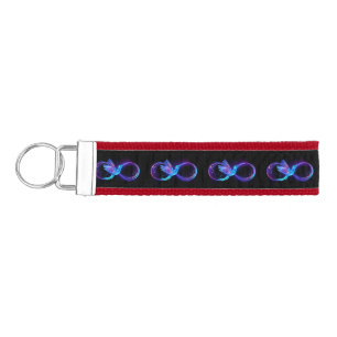 Llavero De Pulsera Neon Infinity Symbol with Glowing Hummingbird