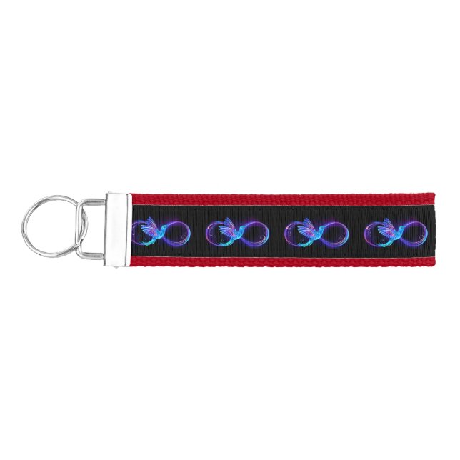 Llavero De Pulsera Neon Infinity Symbol with Glowing Hummingbird (Llaves lado izquierdo)