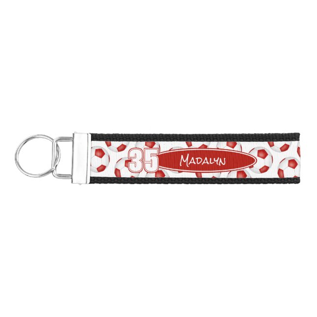 Llavero De Pulsera nombre del atleta de baloncesto blanco rojo (Llaves lado izquierdo)
