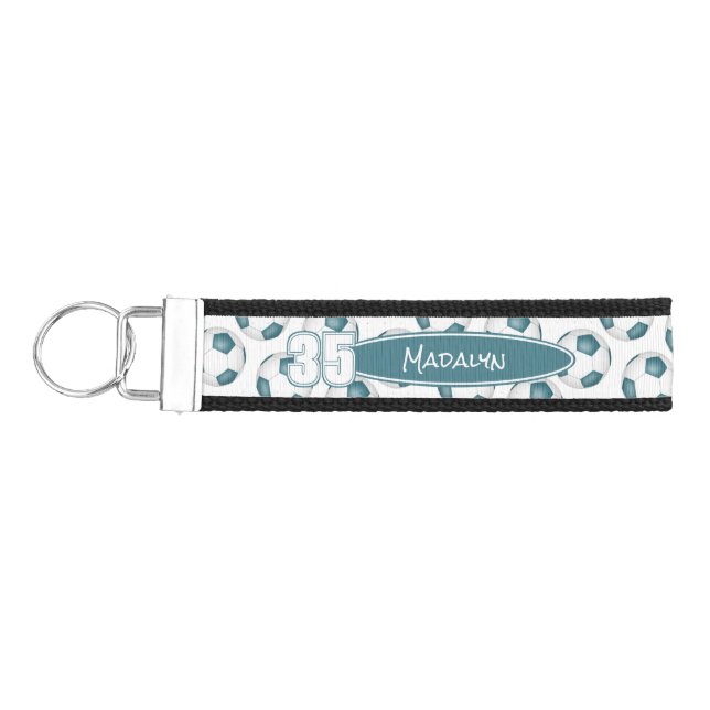 Llavero De Pulsera Nombre del atleta de baloncesto blanco verde azula (Llaves lado izquierdo)