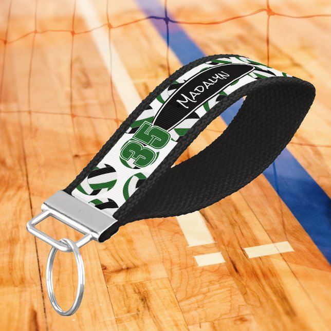 Llavero De Pulsera nombre del atleta de voleibol negro verde (Subido por el creador)