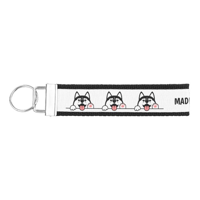 Llavero De Pulsera Nombre personalizado Siberian Husky cutto (Llaves lado izquierdo)