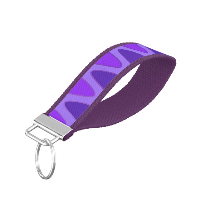Llavero De Pulsera Olas de senos violetas púrpura + tus ideas (Angulado hacia abajo)